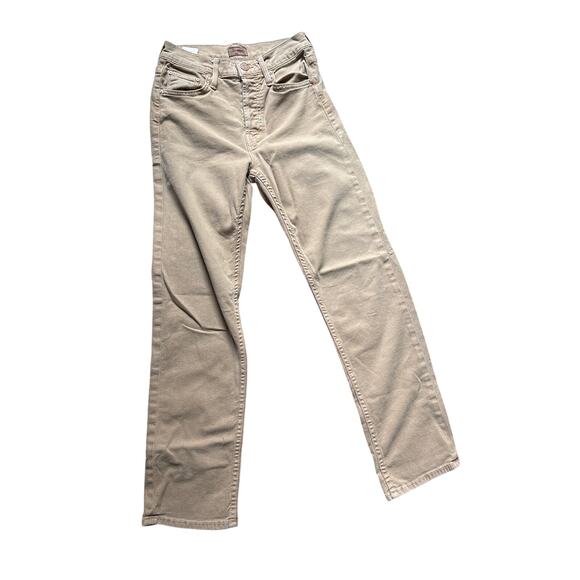 Women’s 25 MOTHER Beige Khaki Jeans Cropped Ankle Denim Stretch - Picture 1 of 6